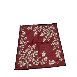 Comme ca du mode Bandana Scarf Square Red Tan Brown Black 16" Leaves
